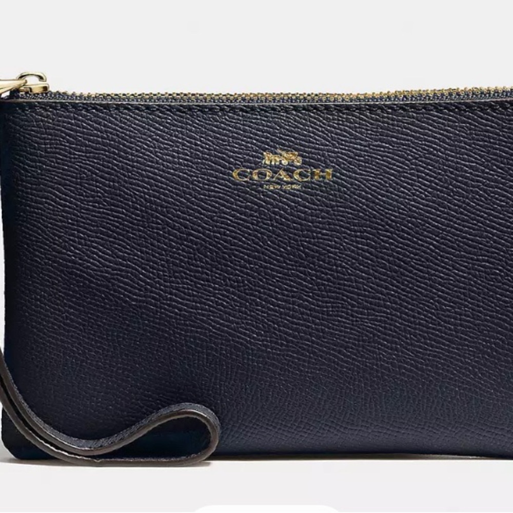 Coach Corner Zip Wristlet Black